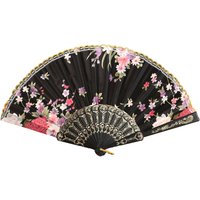 Floral Folding Hand Fan Vintage Retro Silk Handheld Fan Lace Folding Fan Wedding Dancing Church Party Gift, Hand Held Flower Fan