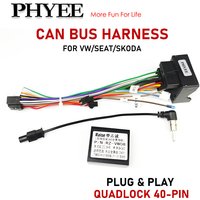 Adapter wiązki przewodów Quadlock, dekoder CAN Bus, SWC, Plug & Play, 16-pinowy kabel do radia Android, do VW PQ35 Golf Jetta Polo Caddy