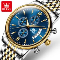 OLEVS Men's Watches Waterproof Luminous Sport Watch Chronograph Multifunction Business Fashion Gold Men's Quartz Watch 2867