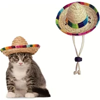 Summer Pet Cat Hat Adjustable, Breathable, Fashionable Cat and Dog Sun Protection Decoration Design Party Supplies