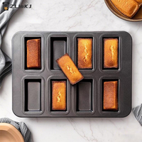 ▶1Pcs 8 Mold Baking Tray Mini Loaf Pans Toast Muffing Non Stick Pan Oven Baking Molder Cupcake Mold Baking Tools For Home Use