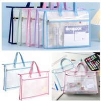 with Zipper and Handle A3 Project Bag Mesh PVC Multifunctional Mesh Art Bag Large Capacity Waterproof Storage Bag