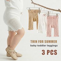 3 PCS kids tights Baby shorts, baby girl leggings, thin style for summer, lightweight and comfortable, simple and versatile.