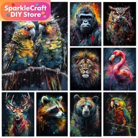 1pc frameless 5D Diy Diamond Painting Graffiti Flamingo Monkey Parrot Gorilla Owl Deer Tiger Full Diamond Mosaic Embroidery Wal