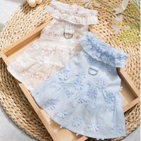 Daisy Dress Dog Clothes Small for Dogs Clothing Floral Pet Outfits Cute Summer Yorkies Print White Girl Ropa Para Perro Gift