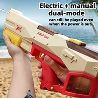 Summer New Product Large Capacity Manual Automatic Dual Function Water Gun Self Suction Electric Multi Shot Children's Water Gun