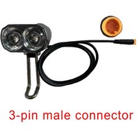Nulkomma Electric Bicycle Headlight 36V 48V Waterproof Connector 3-Pin Male Bicycle Accessories Bicycle Light LED Light