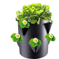 Strawberry Pots And Planters With 6 Side Grow Pocket Outdoor Planters Strawberry Planting Pots Breathable 7 Gallon For Garden