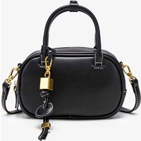 MINI TOPSTITCHED BAG, Wide Strap Women's Vintage Crossbody Bag, Ladies Luxury Design Handbags, Solid Color Small Shoulder Bag