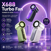 X688 Super Turbo Handheld Fan 4000mAh Rechargeable Powerful Mini Fan for Travel Office Long Lasting