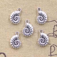15pcs Charms Ocean Conch Sea Snail 16x11x4mm Tibetan Silver Color Pendants Antique Jewelry Making DIY Handmade Craft