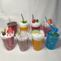 Simulation Ice Cream Milk Tea coffee Fruit Ice Cup Model Fake Cake Photography Props Food sample Tea Table Decoration