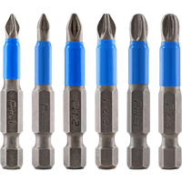 Hexagonal Handle 6 PCS Per Set PH1/PH2/PH3/PZ1/PZ2/PZ3 S2 Steel Anti Slip Screwdriver Head Cross Electric Screwdriver Tool Set