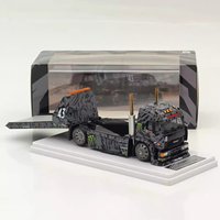 Diecast 1:64 Scale SW Ford Mustang 1965 Hoonicorn RTR V3 Kama Z Trailer Alloy Car Model