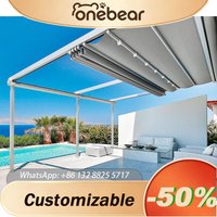 Any Size Custom Large Motorized Sliding Retractable Roof Awning Canopy All Weather Shelter For Outdoor Restaurant Bar Patio