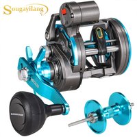 Sougayilang ECT15R Fishing Reel 3+1 BB 5.1:1 Gear Ratio Depth Counter For Precision High-Capacity Spool For Boat Shore Fishing