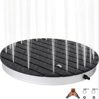 Portable Outdoor Shower Kit, Garden Shower, 4.5M Adjustable Water Jet Height, Wood Plastic Composite Surface, Aluminium Bottom, Non-Slip Surface, Weatherproof & UV-Resistant for Pool