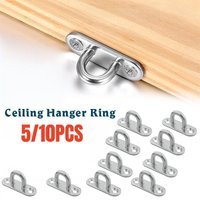 5/10pcs Hooks Eye Plate,Heavy Duty Stainless Steel Oblong Pad,Mount Wall U Hanger Ring for Ceiling Garage Hammock Boat Hardware