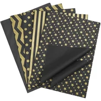 50*35cm Tissue Paper Black Style Gold Printed DIY Craft Flowers Gift Packing Wedding Christmas Party Home Decoration Supplies