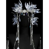 Beauty Exotic Style Mermaid Princess Headdress Mermaid Hair Crown Hanfu Style Forehead Decoration Fairy Headwear Butterfly Tiara