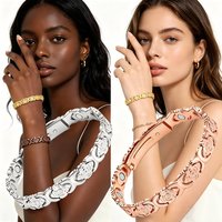Women's Rose Flower Strong Magnetic Bracelet, High Gauss Adjustable Length, Valentine's Day/Birthday Jewelry Gift