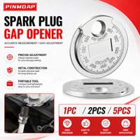 PINMOAP 1/2/5PCS Spark Plug Gap Gauge Tool Metal Gapper Measuring Coin for Car Motorcycle Mower Small Engine Repair Kit Set