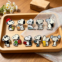 8/10/11pcs Cute Snoopy Enamel Pins Set Cartoon Puppy Dog Metal Lapel Brooches, Decorative Pins for Backpack Collectible Gifts