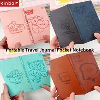 Kinbor BRUNCH BROTHER A7 Pocket Planner Notebook Cute Korean Style PU Grid Blank 144 Pages Diary Journal Portable Aesthetic Gift