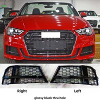 Front Bumper Fog Light Frame Cover Honeycomb Mesh Fog Lamp Grill S3 Style for Audi A3 8V S-line S3 2017-2020 Upgrade Accessories