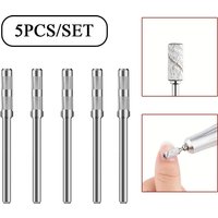 5pcs 3mm Mandrel Bit For Nails Stainless Steel Sanding Bands For Manicure Sandpaper Ring Holder 3/32 Nail Drill Accessories