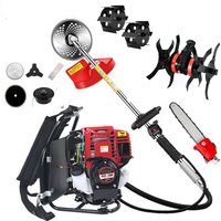 New Quality Gas Brush Cutter Grass Tiller Pole Saw 9 in1 with FKGX35 4 Stroke Petrol Engine Backpack Grass Strimmer Tiller Head