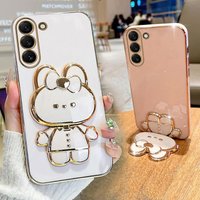 Spiegelbeschichtung Telefonhalter Hülle für Samsung Galaxy S23 S20 S22 S21 S10 S9 S8 Note 10 20 8 9 Plus Ultra 5G S20 Fe Standabdeckung