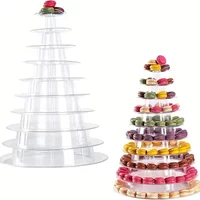 Tiered Macaron Tower Stand Cake Display Rack Cupcake Holder Dessert Stand for Baby Shower Wedding Birthday Party Decorations