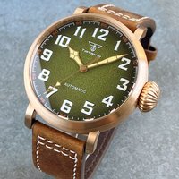 47MM Cusn8 Real Bronze Japan NH35A Automatic Watch for Men Vintage Pilot Waterproof 10Bar Diver Clock Sapphire Lume