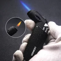 Honest Metal Windproof Outdoor BBQ Torch Turbo Jet Butane Luxury Cigar Cigarette Two Way Flame Inflatable Lighter Smoking Tool