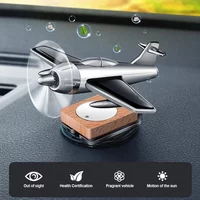 Car Essential Oil Diffuser Solar Airplane Car Diffuser Wooden Base Fragrance Aromatherapy Diffuser Ornaments (Without Perfume)