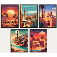 Morocco City Moroccan Desert Landscape Marrakech Travel Canvas Painting Posters and Prints Wall Art for Bedroom Home Decor