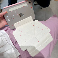 Ins Polka Dots Colorful Star Umberlla Y2K Cute For iPad Case iPad 10 9 8 7 Air 5 4 3 2 Pro 11 Mini Three Fold Transparent Cover