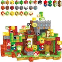 New DIY Magnetic Building Blocks Cube Mario World Model Cube Magnet Set For Children Architectural Toy Kids Birthday Gift 3+