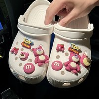 10Pcs/set Disney Strawberry Bear Girls Women Shoe Charms DIY Hole Shoes Detachable Buckle Garden Shoes Accessories Festival Gift
