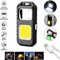 Keychain Light Rechargeable Waterproof Portable 4 Levels Flashlight Opener Combo For Outdoor Camping Adventure Commuting Fishing