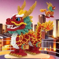 11267 Piece Auspicious Dragon Building Block Set - Educational 3D Puzzle, Suitable for Hands-On Learning, Perfect Holiday Gift