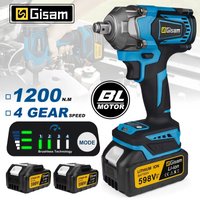 Gisam 1200N.M Torque bezszczotkowy elektryczny klucz udarowy 1/2 cala klucz akumulatorowy śrubokręt elektronarzędzie do akumulatora Makita 18V Pin