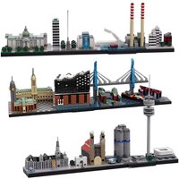 City Architecture Skyline Germany Berlin Hamburg Dublin Munich House Street View Building Blocks Toys Modular Technology Gift