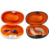 New Portable Hearing Aid Hard Case Waterproof Hearing Aid Protective Storage Box Black For Travel Hearing Aid Carrying Case