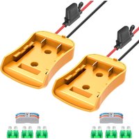 1/2 Packs Power Wheel Adapter for Dewalt 20V Battery Adapter Power Wheel Battery Converter Kit with Fuses & Wire Terminals