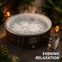Outdoor Inflatable Jacuzzi Spa Pool for 4-6 People Constant Temperature Brushed Material Bubble Bath for Garden