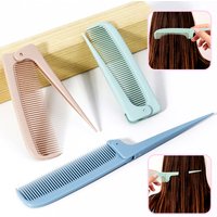 3Color Portable Minimalist Folding Tail comb, Mini and Compact Portable Home Hair Styling Tool,Special for real hair wigs