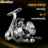 Huidiao AP-II Zero Play Spinning Reel 2000-7000 5.2:1 Smooth Casting Fishing Reel 16KG Max Drag 4+1BB for All-Water Fishing