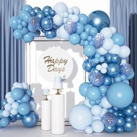 106Pcs Blue Balloons Arch Garland Kit Metallic Blue Confetti Balloons Birthday Ocean Themed Baby Shower Wedding Party Decoration